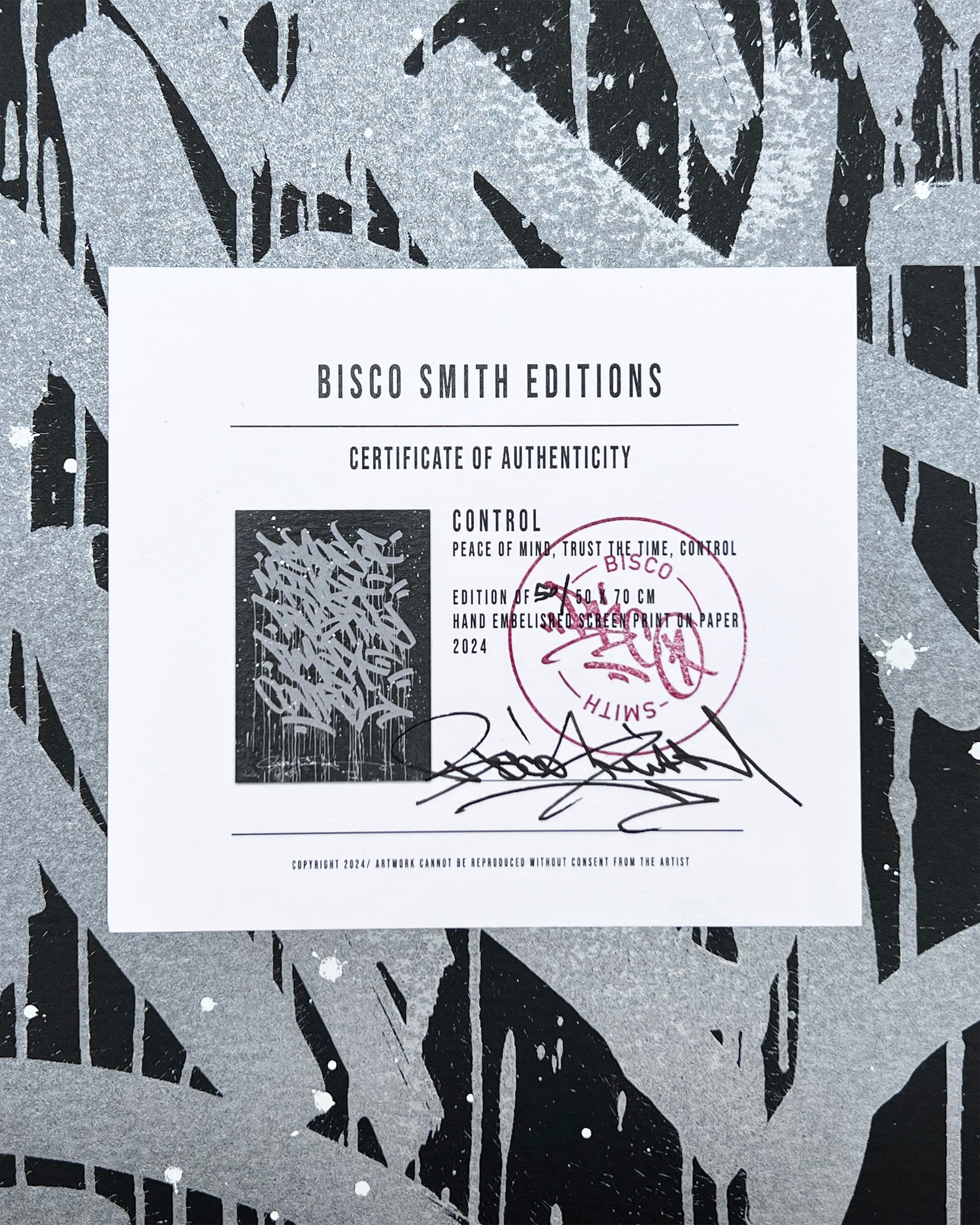 CONTROL / clear mind, open time - 18.5 x 24 in