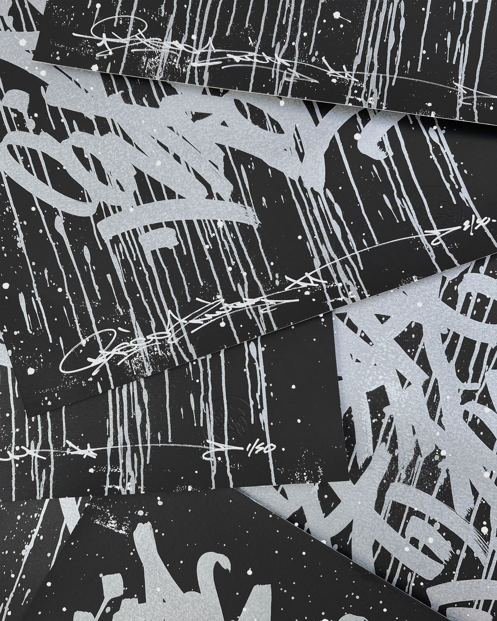 CONTROL / hand embellished screenprint - 20 x 27.5 in